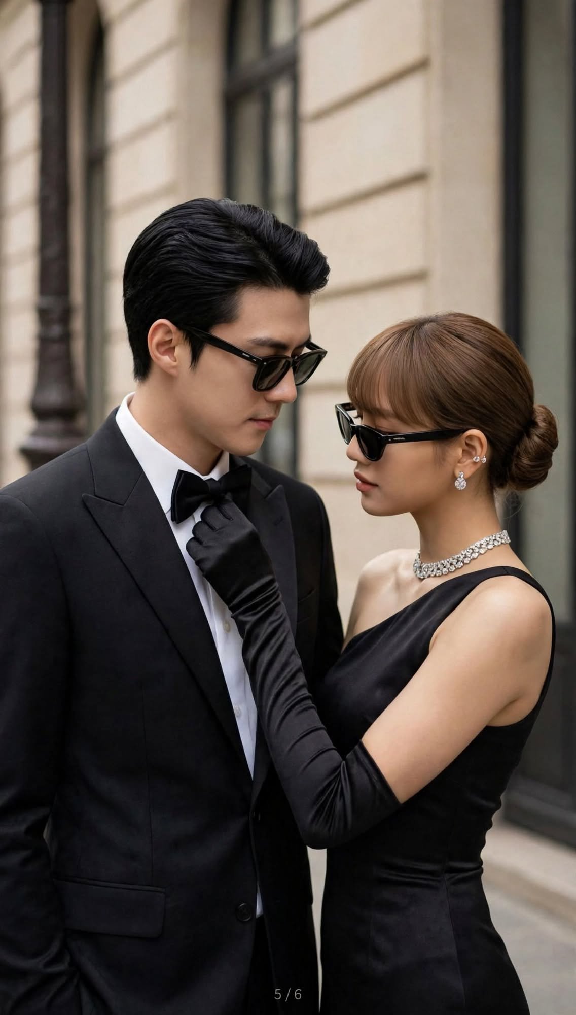Midnight Elegance – Classic Black Tie Embrace
