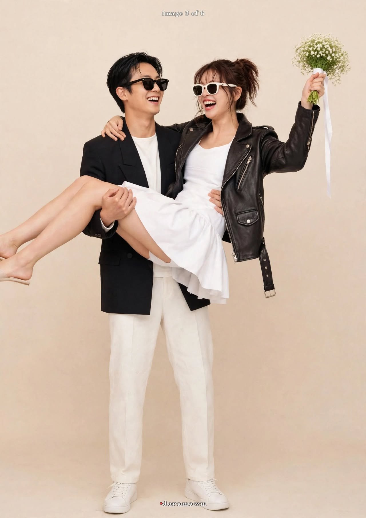 Modern Chic Couple – Sunglasses, Leather & Baby’s Breath Wedding Shoot