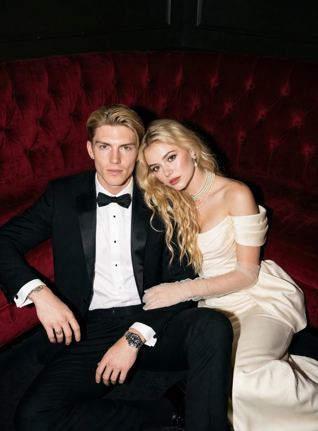 Old Money Wedding Aesthetic | Luxury Black Tie Couple Pose | Classy Bride and Groom Editorial