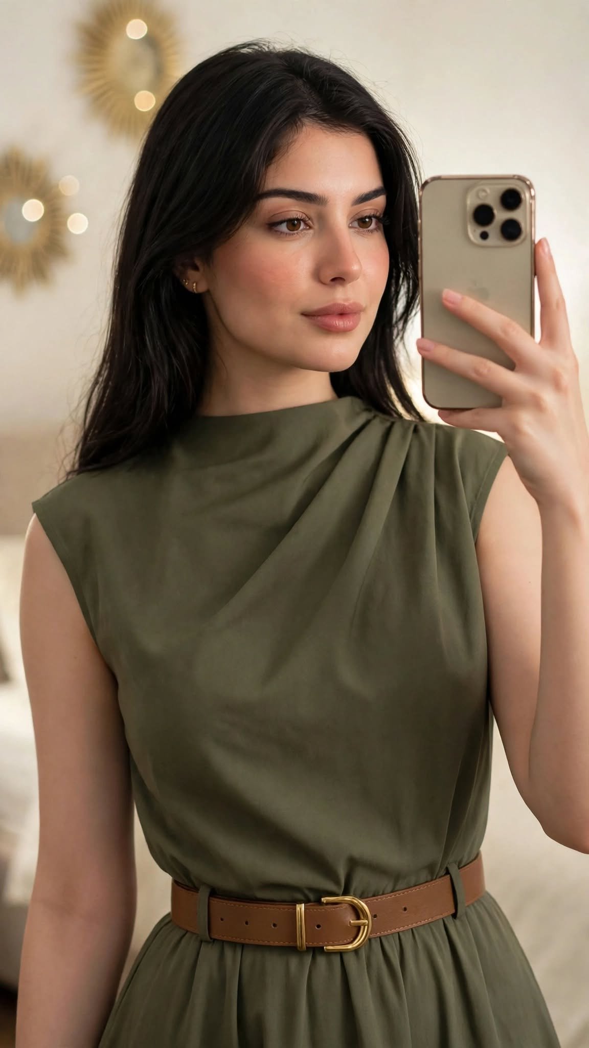 Olive Green Elegant Dress Every Girl Looks Pretty